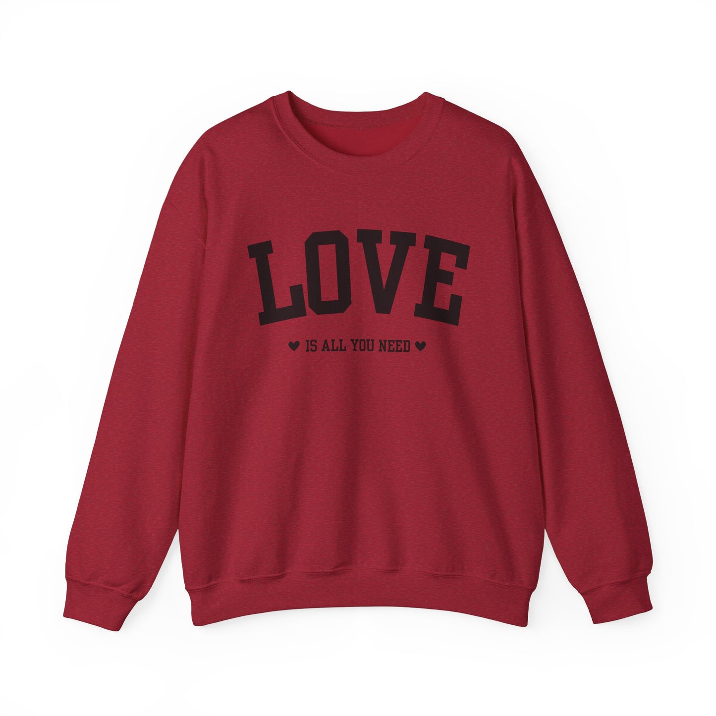 Love Is All You Need Black Crewneck Sweatshirt