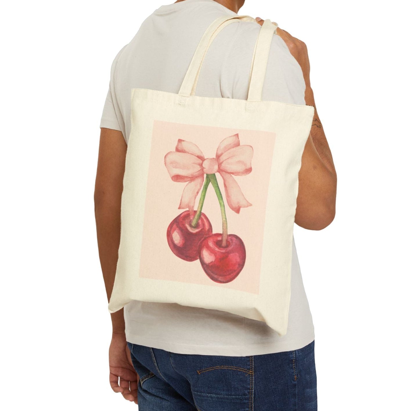 Sweet Cherries Cotton Canvas Tote Bag