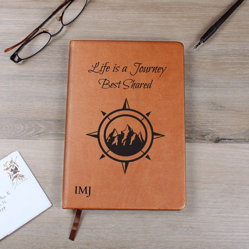 Personalized Life Is a Journey Leather Journal