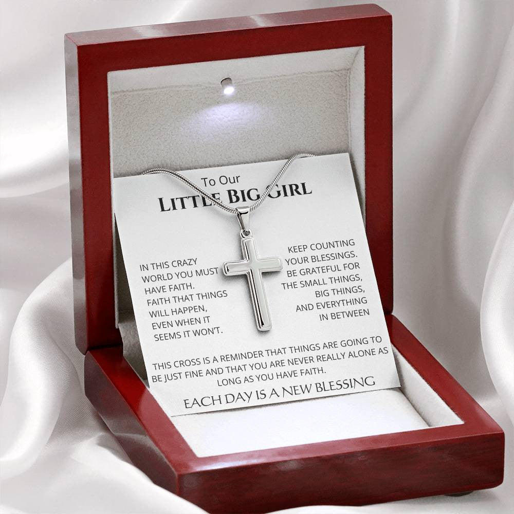Personalized To Our Blessing Cross Necklace