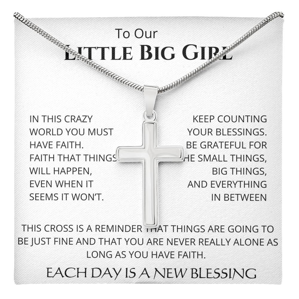 Personalized To Our Blessing Cross Necklace