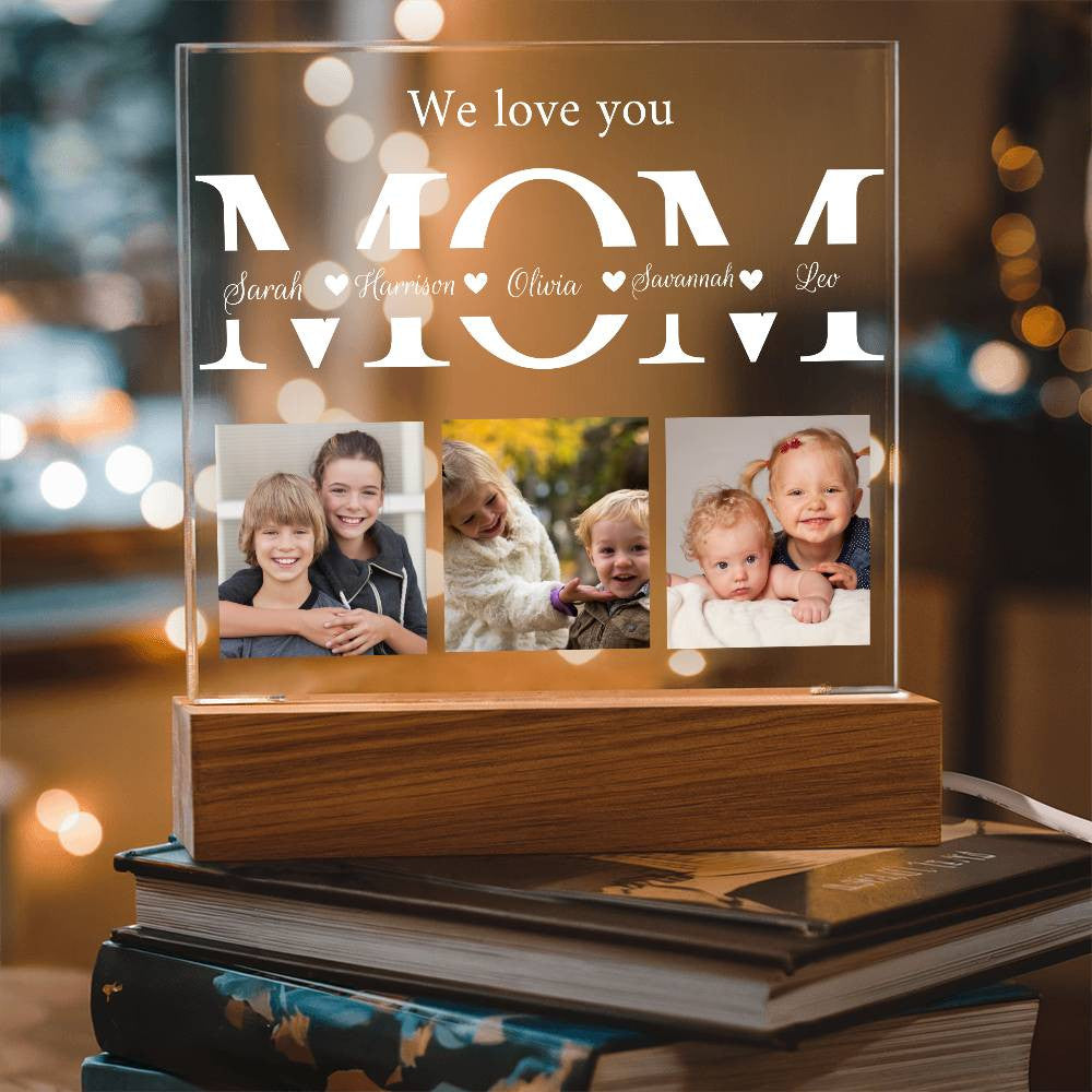 Personalized We Love You Mom 7 Color LED Plaque