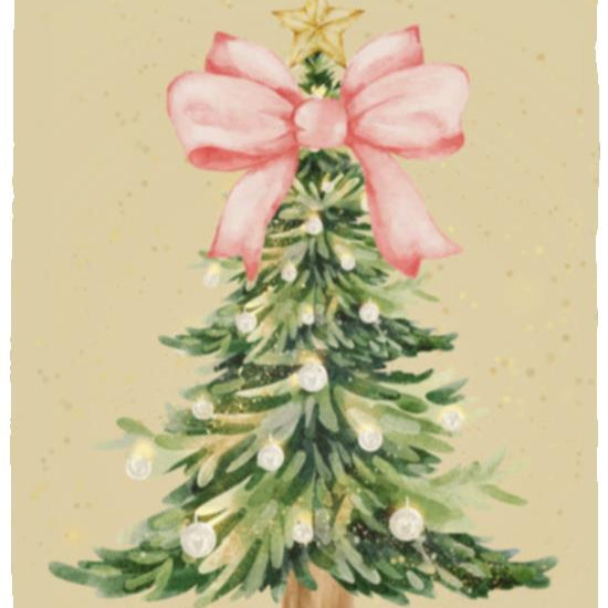 Pink Bow Christmas Tree Plush Fleece Blanket