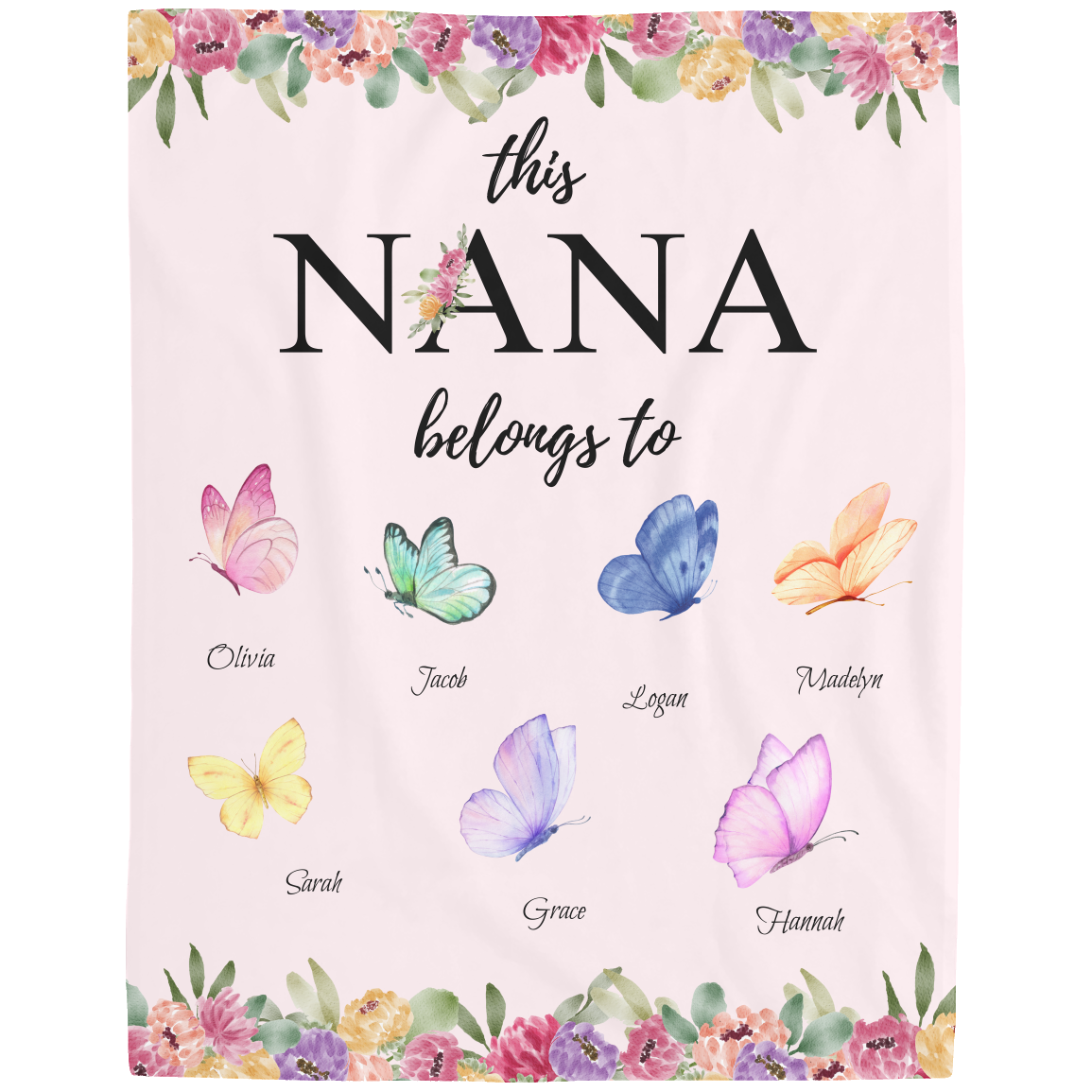 Nana_Butterfly_Feece Blanket_Kidsnames_