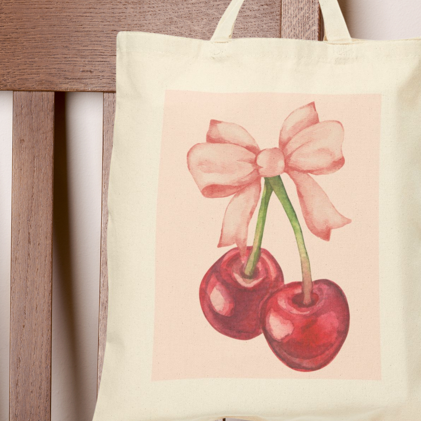 Sweet Cherries Cotton Canvas Tote Bag