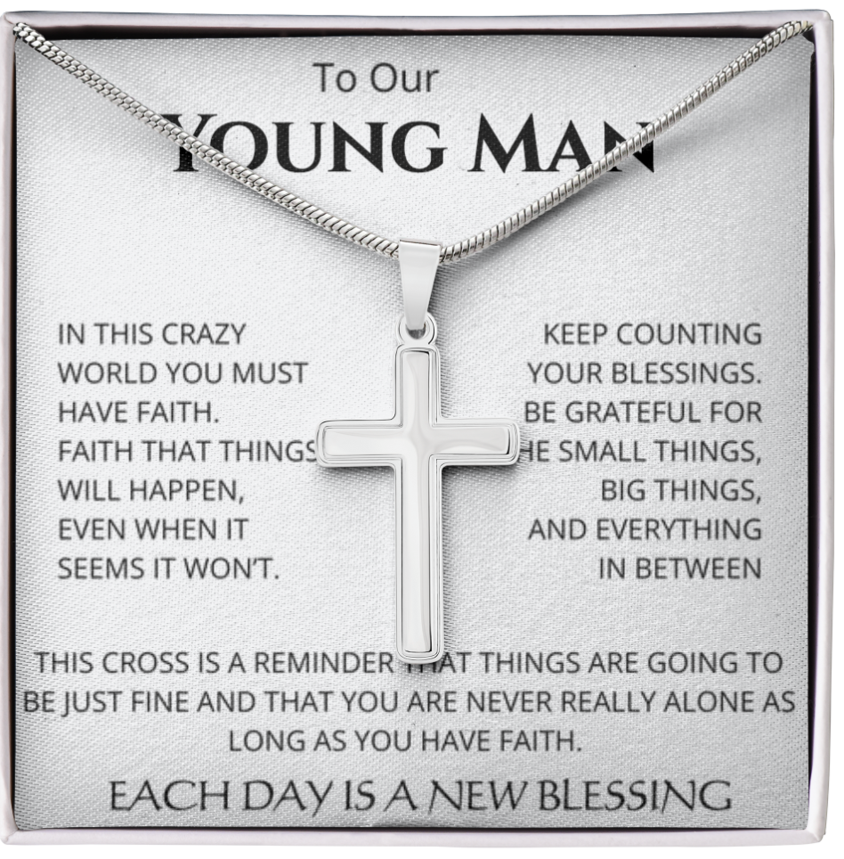 Personalized To Our Blessing Cross Necklace