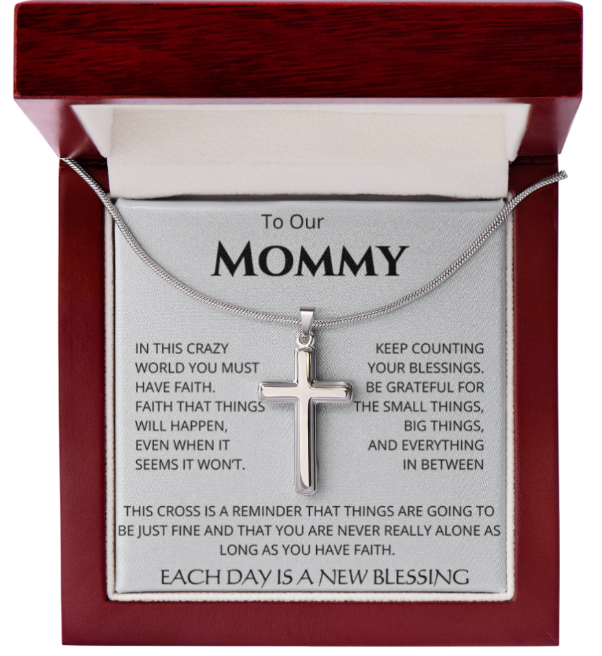 Personalized To Our Blessing Cross Necklace