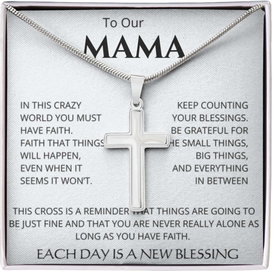 Personalized To Our Blessing Cross Necklace