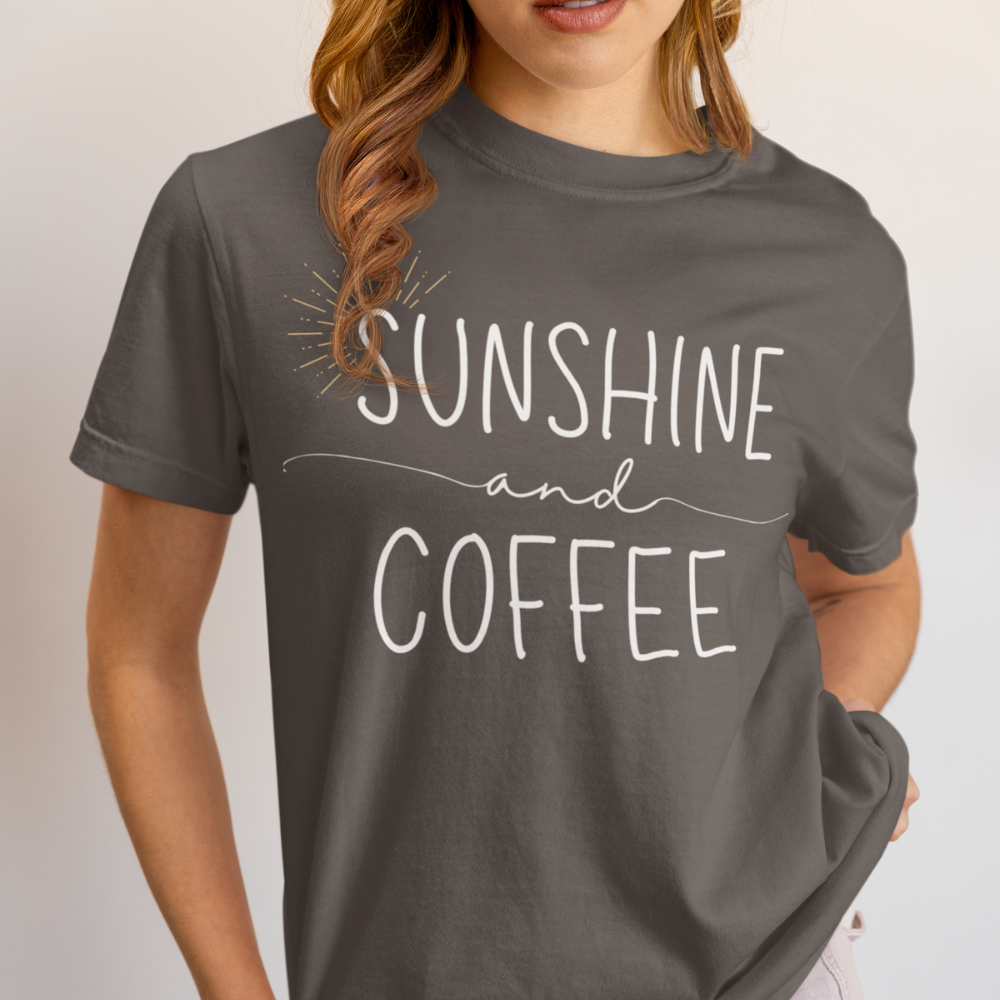 Sunshine and Coffee Comfort Colors Tshirt