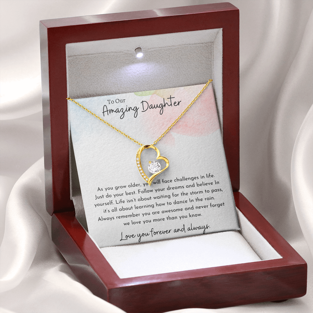 To Our Amazing Daughter Watercolor | Forever Love Necklace