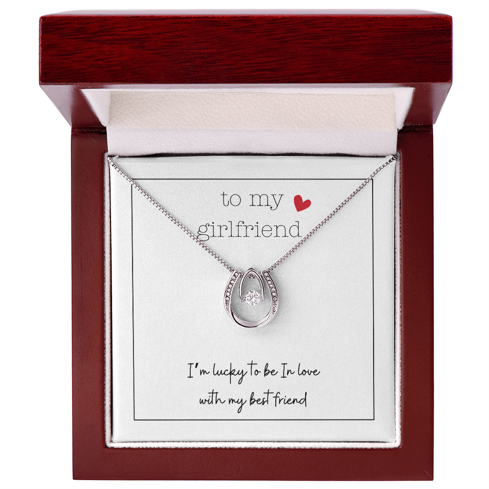 To My Girlfriend Tiny Heart | Lucky In Love Necklace