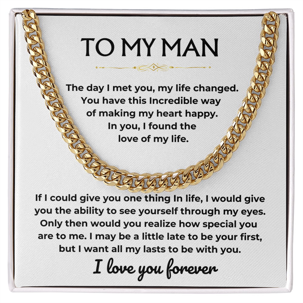 Cuban Link Chain Necklace My Man Love