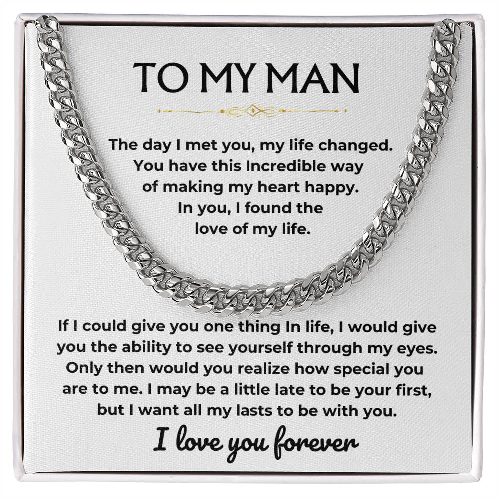 Cuban Link Chain Necklace My Man Love