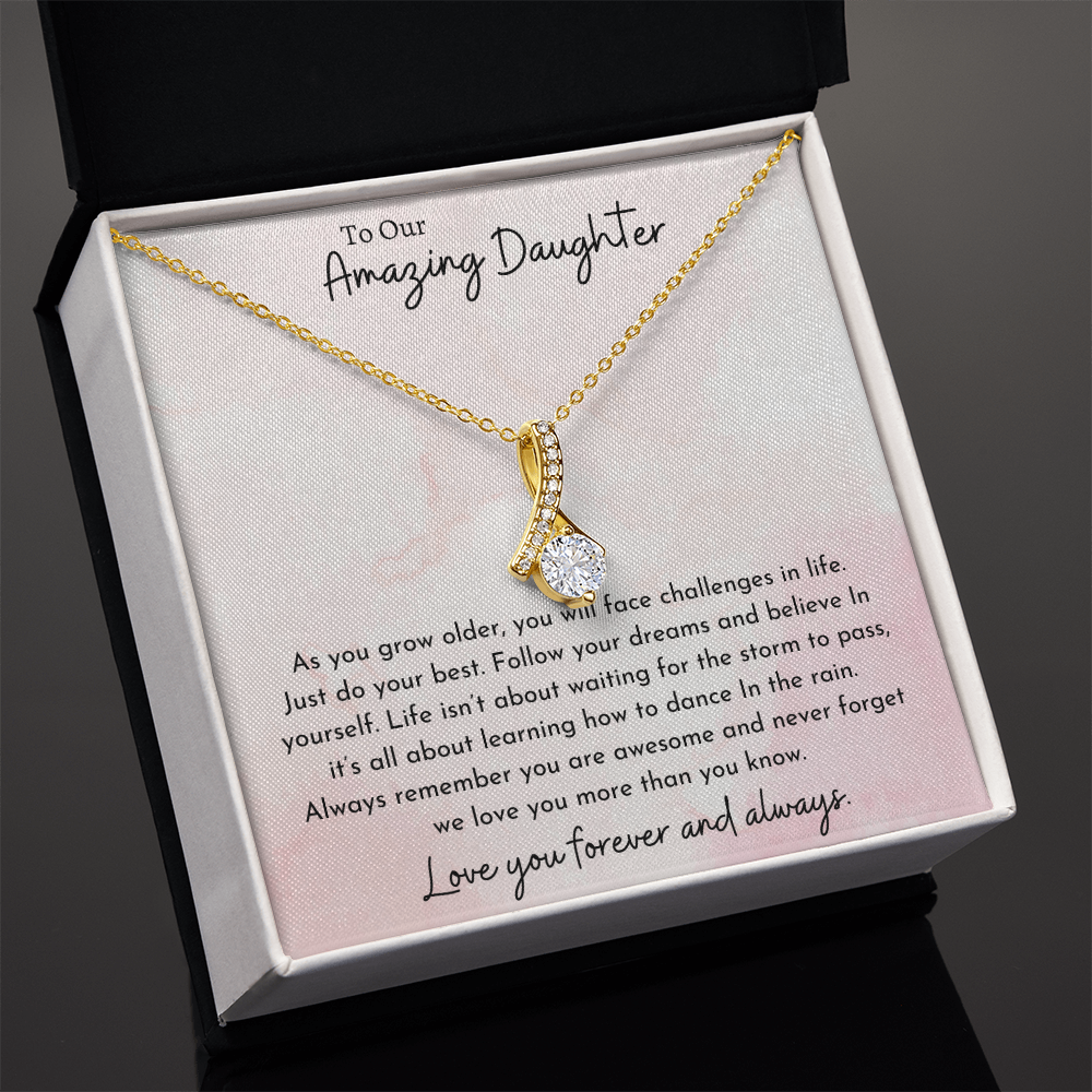 To Our Amazing Daughter Pink | Alluring Beauty Necklace