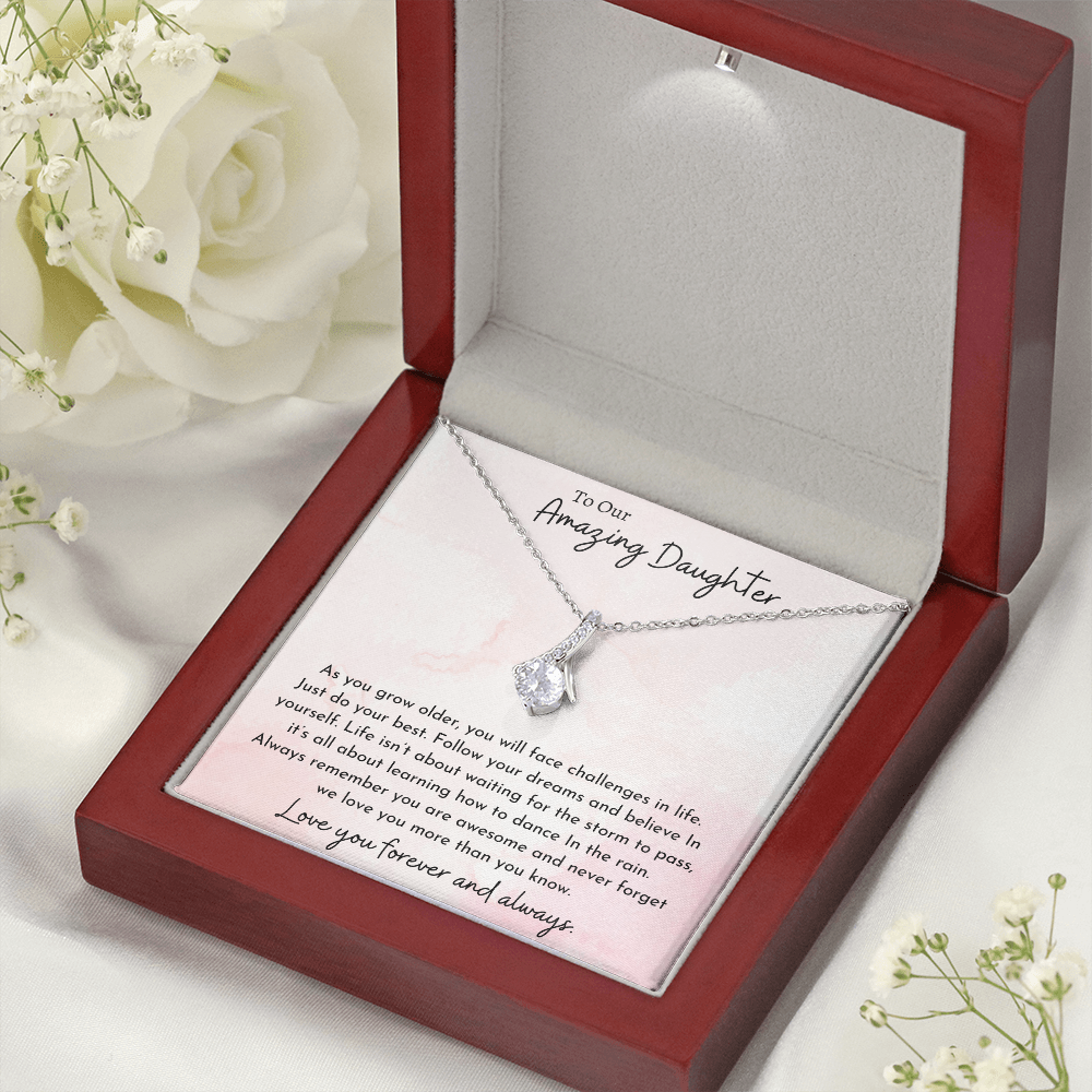 To Our Amazing Daughter Pink | Alluring Beauty Necklace