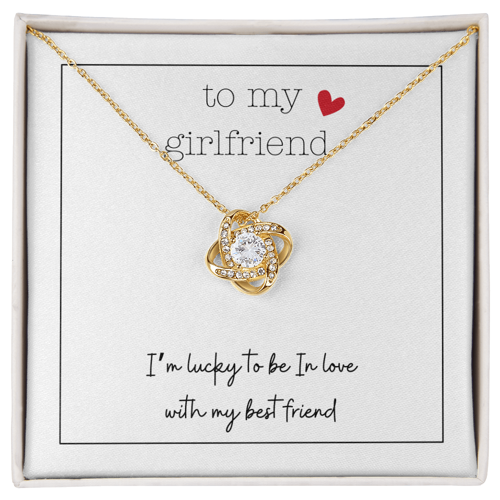 To My Girlfriend Tiny Heart | Love Knot Necklace