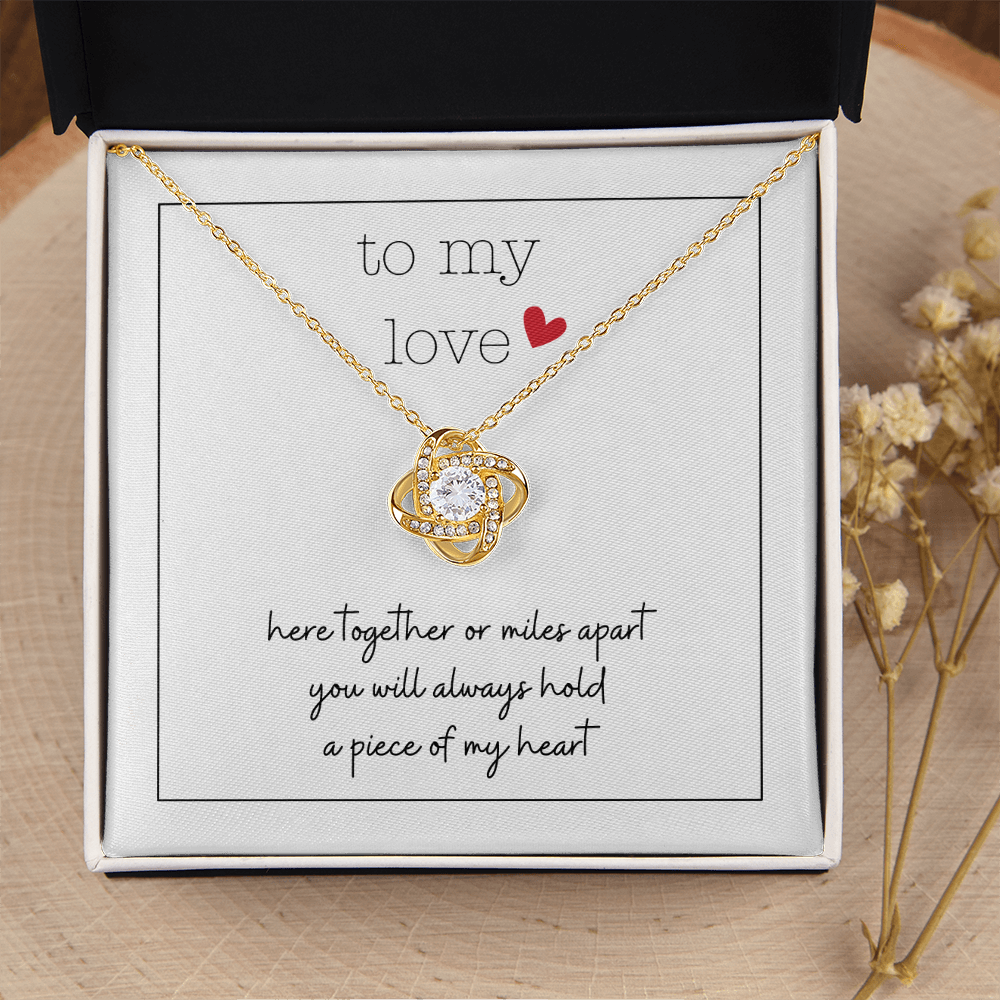 To My Love Tiny Heart | Love Knot Necklace