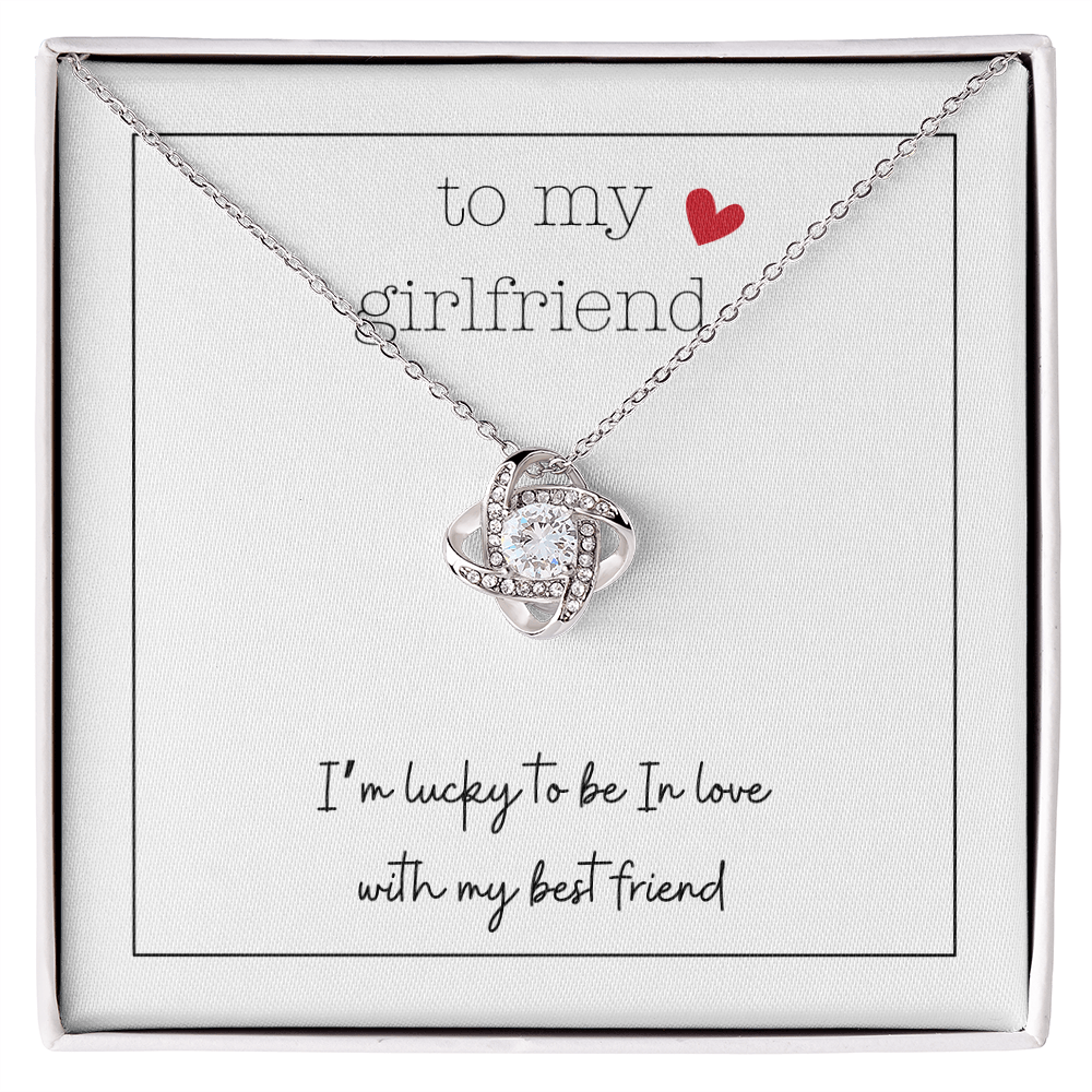 To My Girlfriend Tiny Heart | Love Knot Necklace