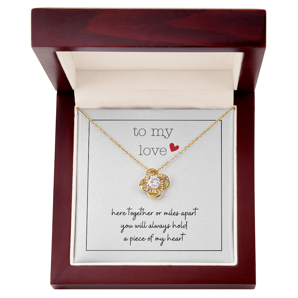 To My Love Tiny Heart | Love Knot Necklace