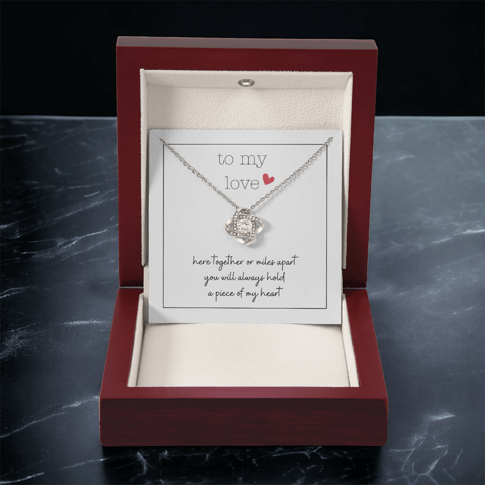 To My Love Tiny Heart | Love Knot Necklace