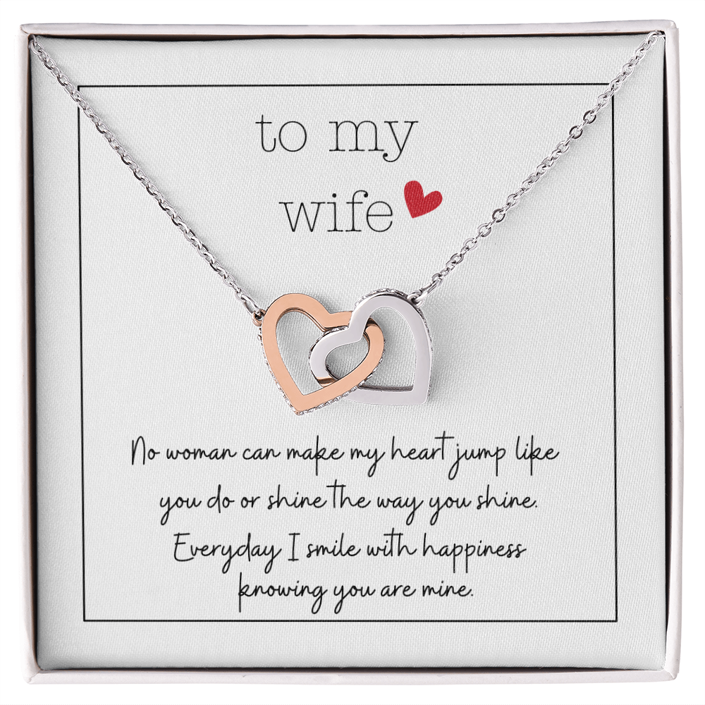 To My Wife Tiny Heart | Interlocking Hearts Necklace