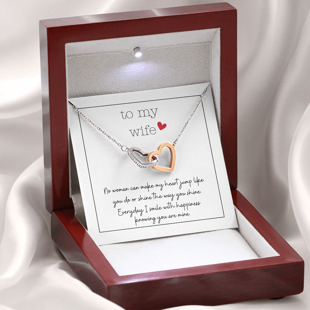 To My Wife Tiny Heart | Interlocking Hearts Necklace