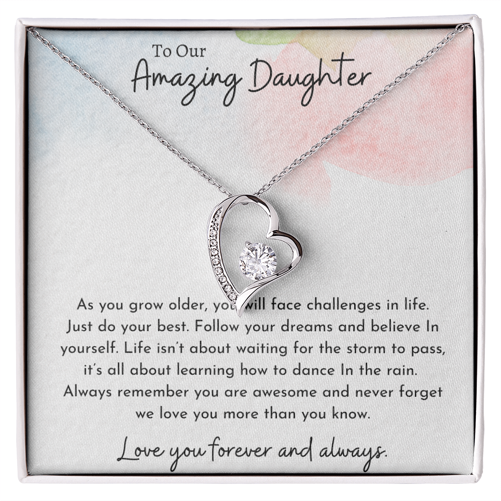 To Our Amazing Daughter Watercolor | Forever Love Necklace