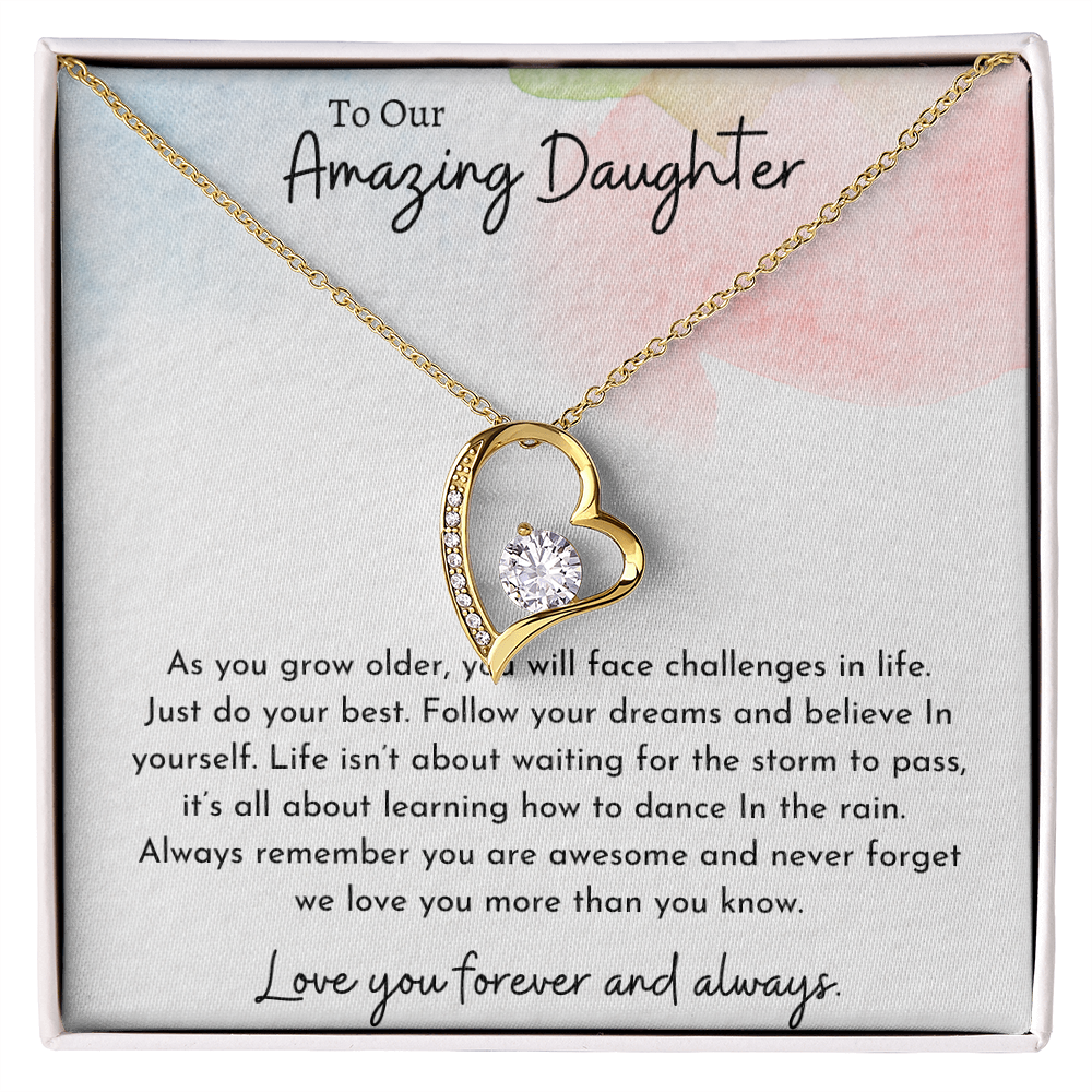 To Our Amazing Daughter Watercolor | Forever Love Necklace