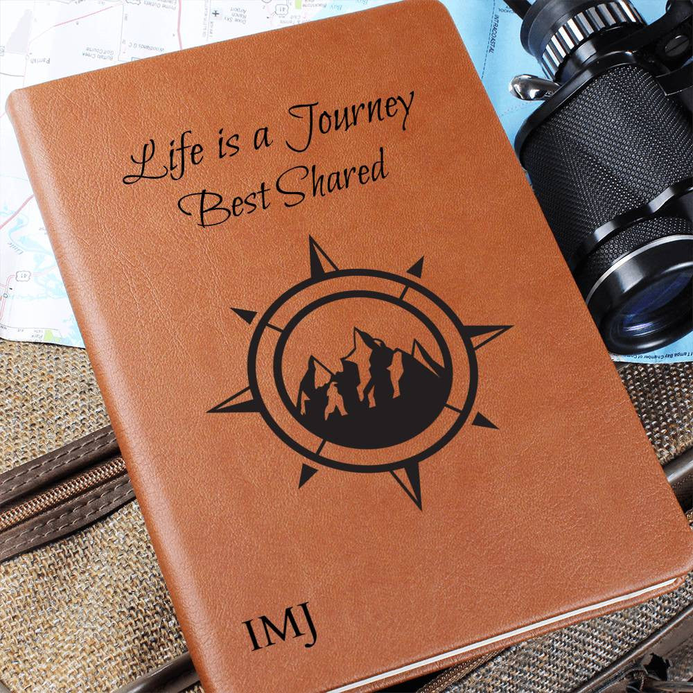 Personalized Life Is a Journey Leather Journal
