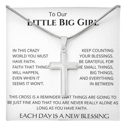Personalized To Our Blessing Cross Necklace