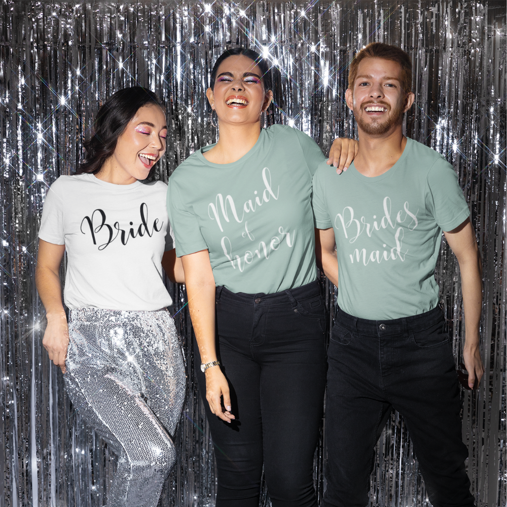 Wedding Party Roles Bridesmaid White Ink T-Shirt