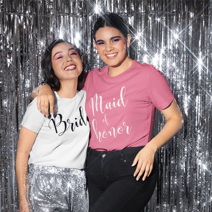 Wedding Party Roles Bridesmaid White Ink T-Shirt