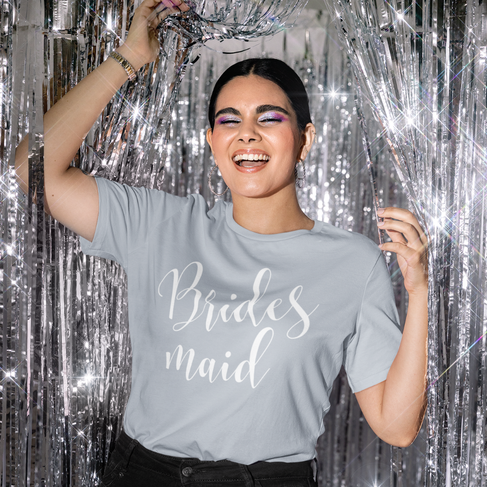 Wedding Party Roles Bridesmaid White Ink T-Shirt