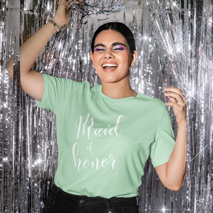 Wedding Party Roles Bridesmaid White Ink T-Shirt