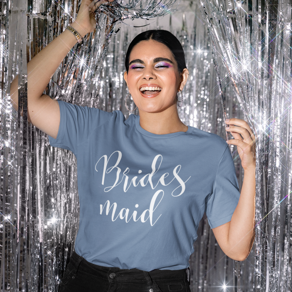 Wedding Party Roles Bridesmaid White Ink T-Shirt