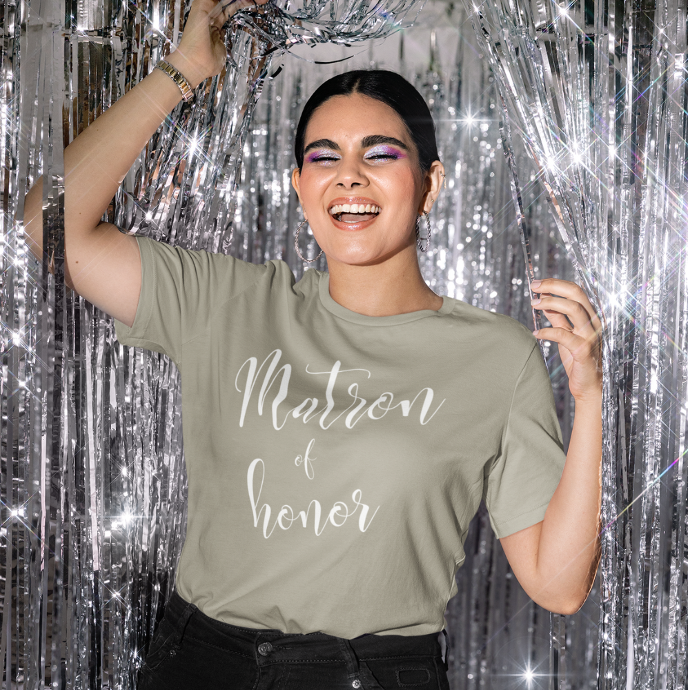 Wedding Party Roles Bridesmaid White Ink T-Shirt