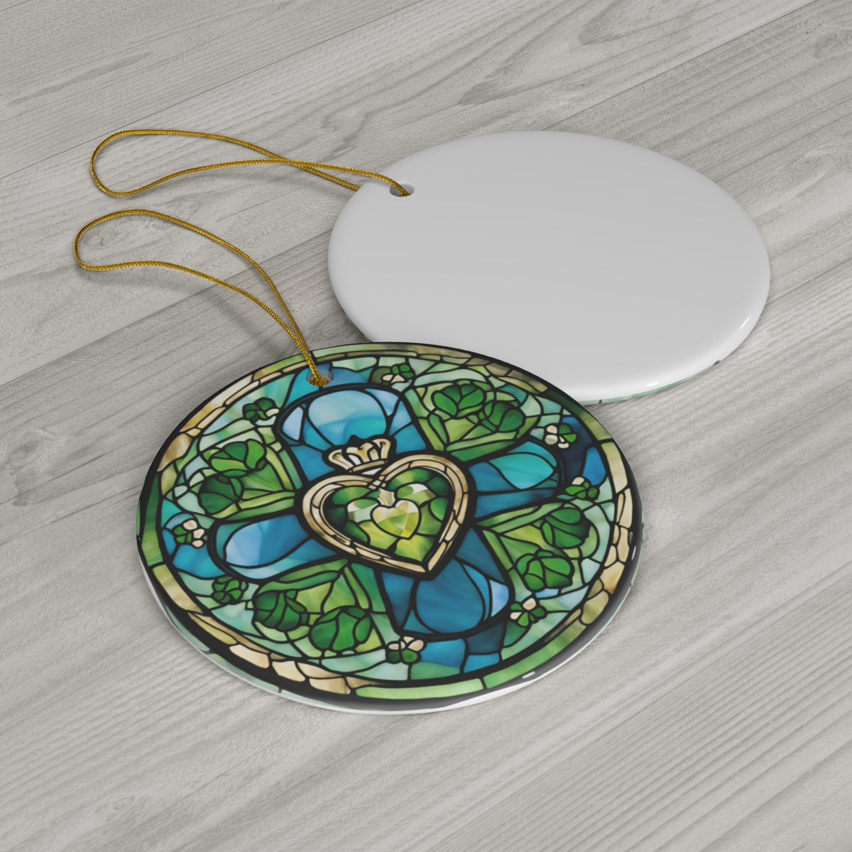 Circle Ceramic Stained Glass Ornament