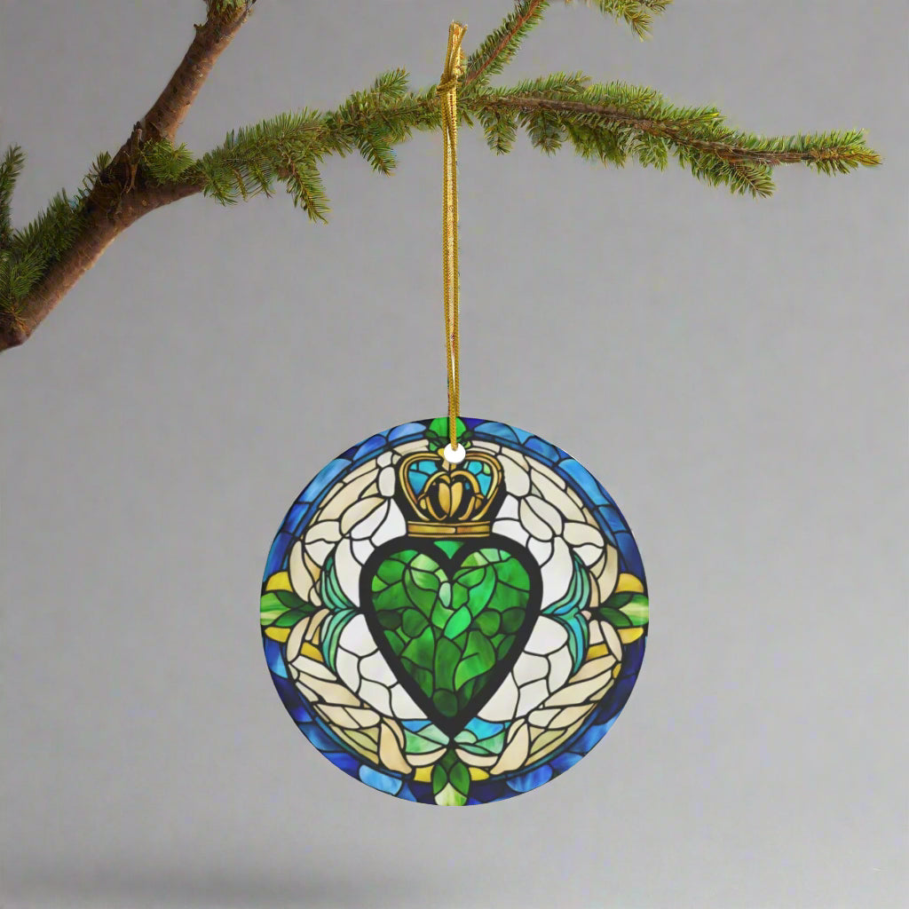 Circle Ceramic Stained Glass Ornament