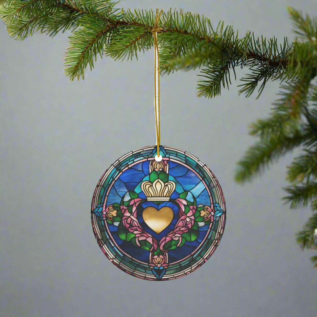 Circle Ceramic Stained Glass Ornament