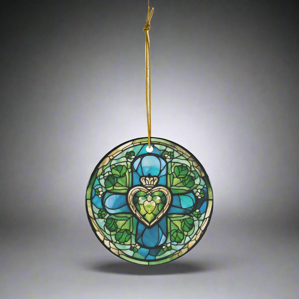 Circle Ceramic Stained Glass Ornament