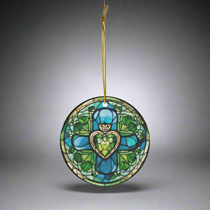 Circle Ceramic Stained Glass Ornament