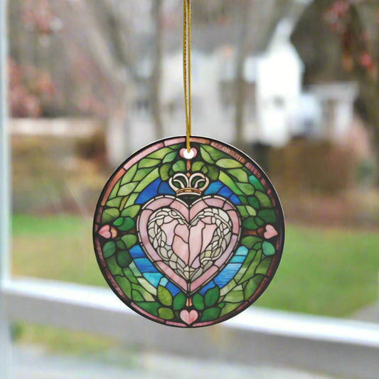 Circle Ceramic Stained Glass Ornament