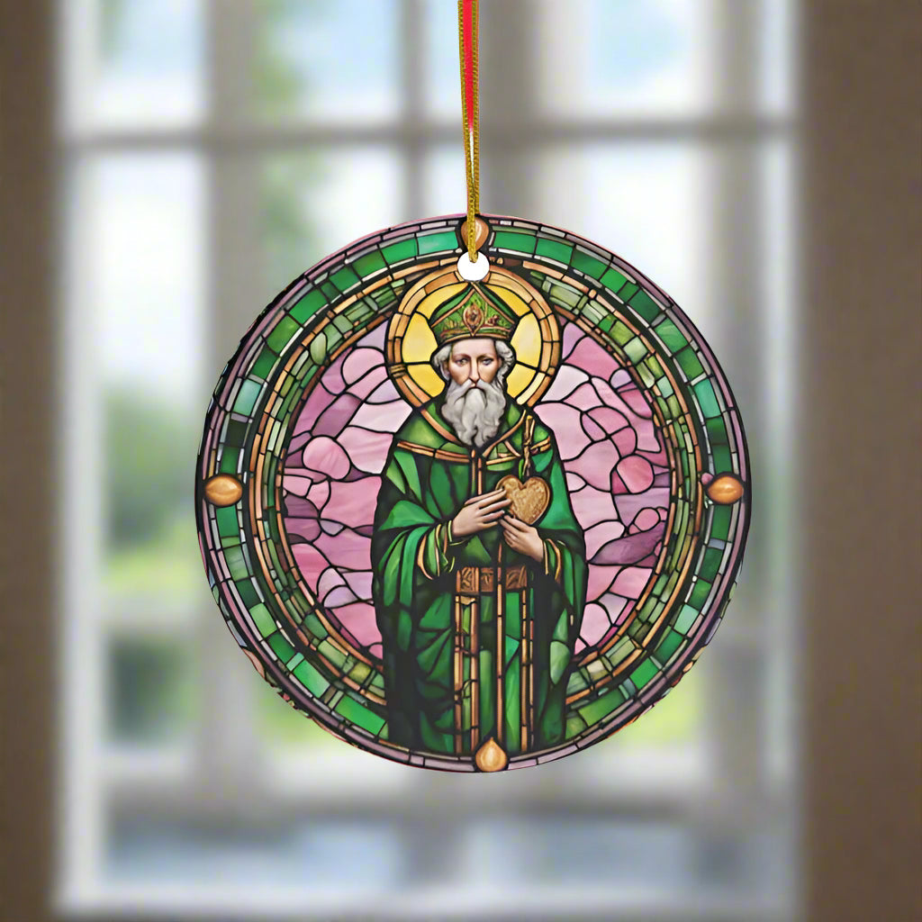 Circle Ceramic Stained Glass Ornament