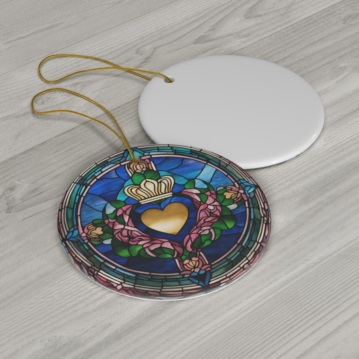 Circle Ceramic Stained Glass Ornament