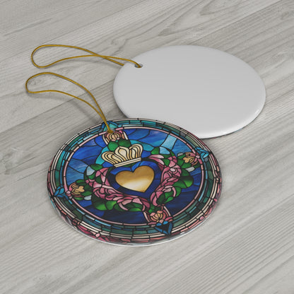 Circle Ceramic Stained Glass Ornament