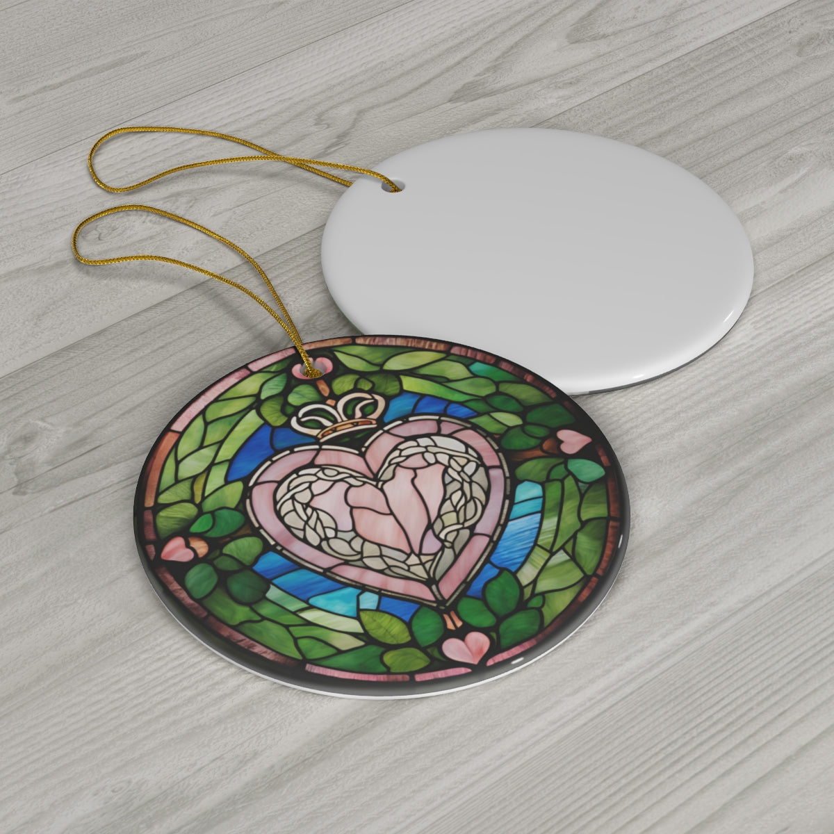 Circle Ceramic Stained Glass Ornament