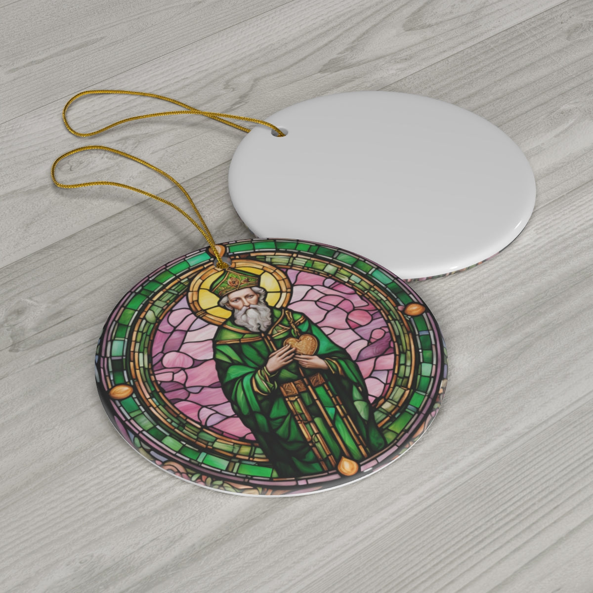 Circle Ceramic Stained Glass Ornament