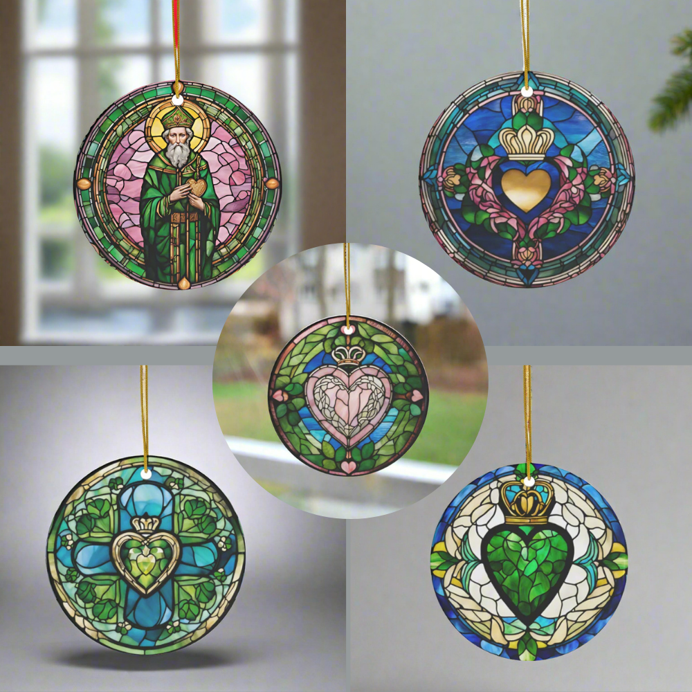 Circle Ceramic Stained Glass Ornament