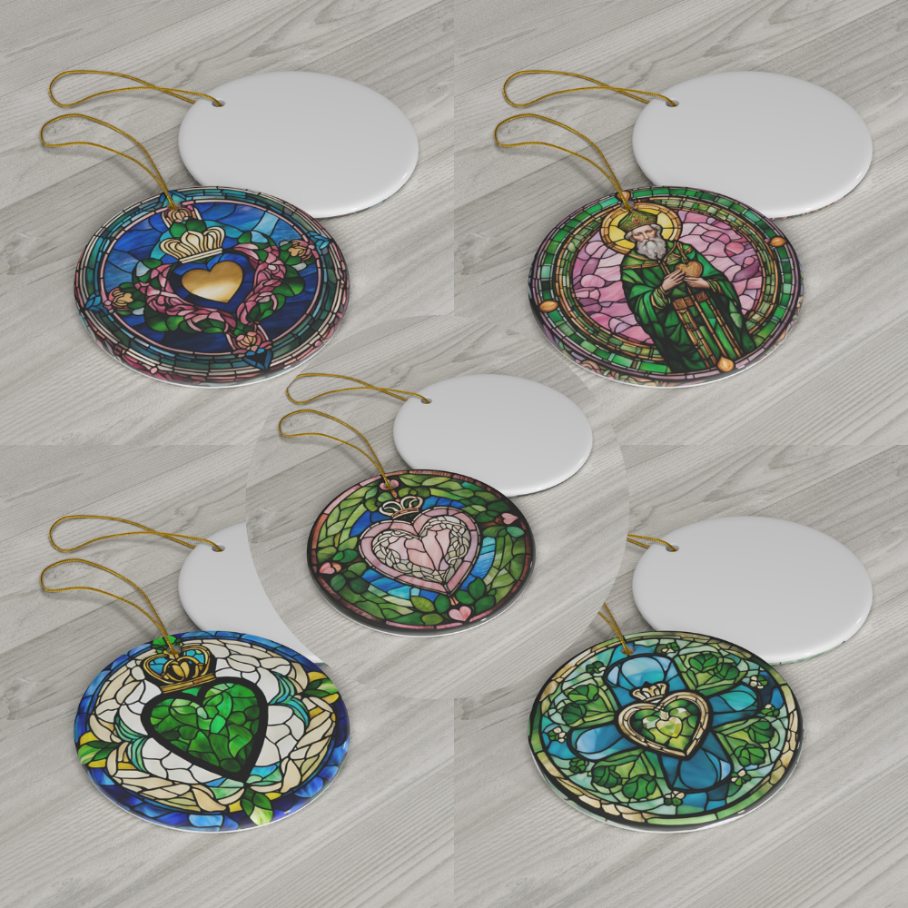 Circle Ceramic Stained Glass Ornament