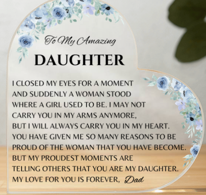 Daughter Acrylic Plaque Heart Personalized